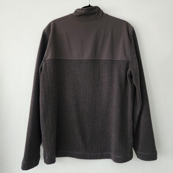 REI 1/4 Snap fleece pullover sweater gray ribbed mens size L - Picture 3 of 5